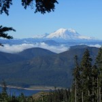 Výhled na Mt. Rainier z pěšinky